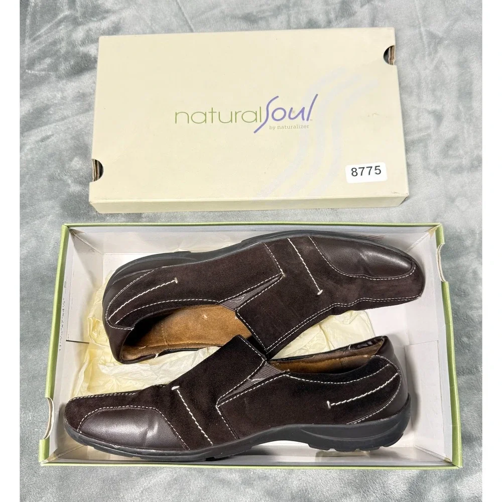 Natural Soul by Naturalizer Loafers Womens 10 Brown Suede Francis Comfort